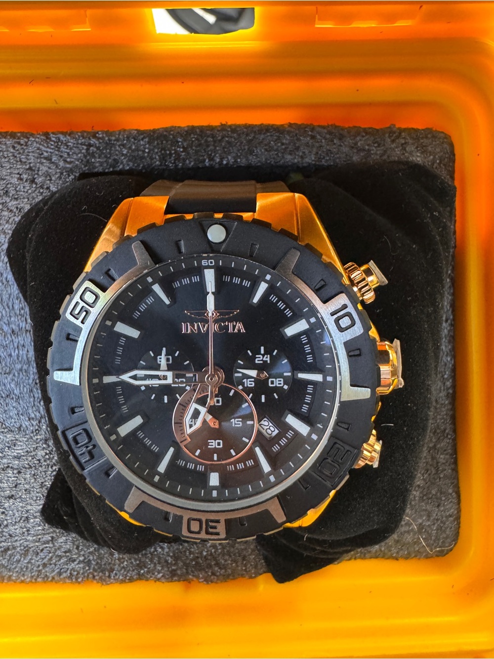 Invicta Black and Gold Men's Sport Chronograph Watch